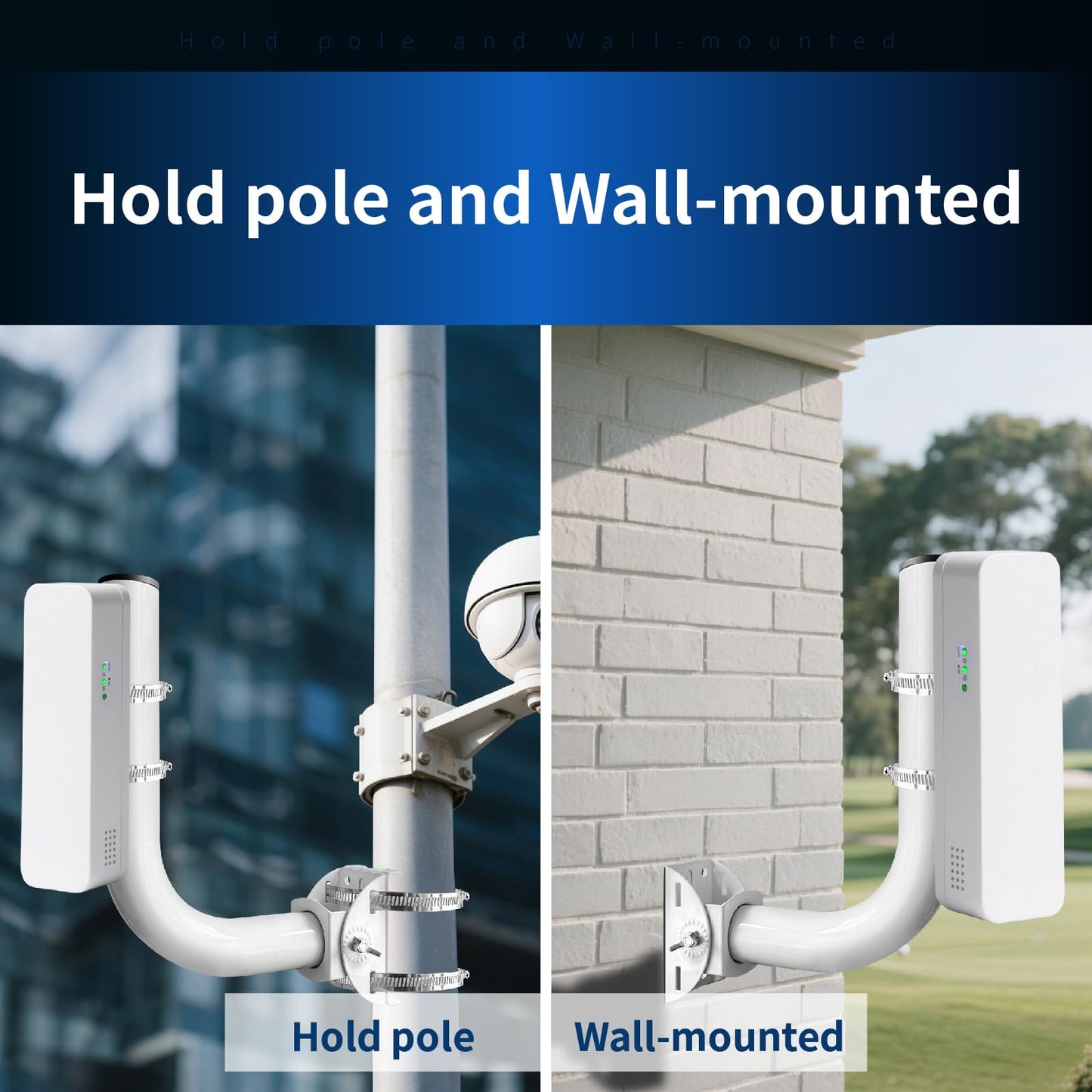 2 Pack Adjustable Universal Wireless Bridge Bracket Mount, Pole and Wall-Mounted Mount for Outdoor Antenna Point to Point AP Access Point Client