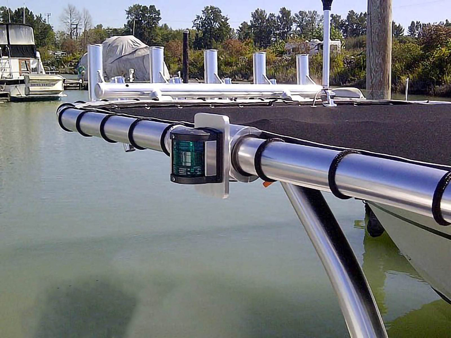 Boat T-top Clamp on mounting Plate Bracket for VHF Antenna Ratchet Mount, Light, Accessory Radar Arch,Universal fit 2".1.9",1.5" tubing Tower