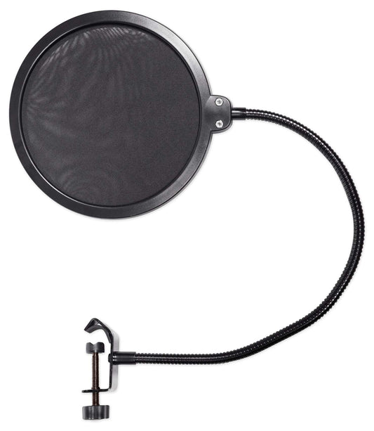 Rockville RockPop Dual-Layer Recording Mic Pop Filter, Adjustable Gooseneck, Universal Clamp, Studio Recording, Podcasting, Streaming