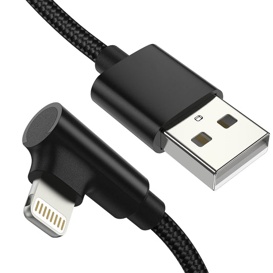 1ft Right Angle Lightning Cable Short, 3 Pack Braided Fast Charging USB to iPhone Charger Cord 90 Degree Compatible with Apple iPhone 13 12 11 Pro…