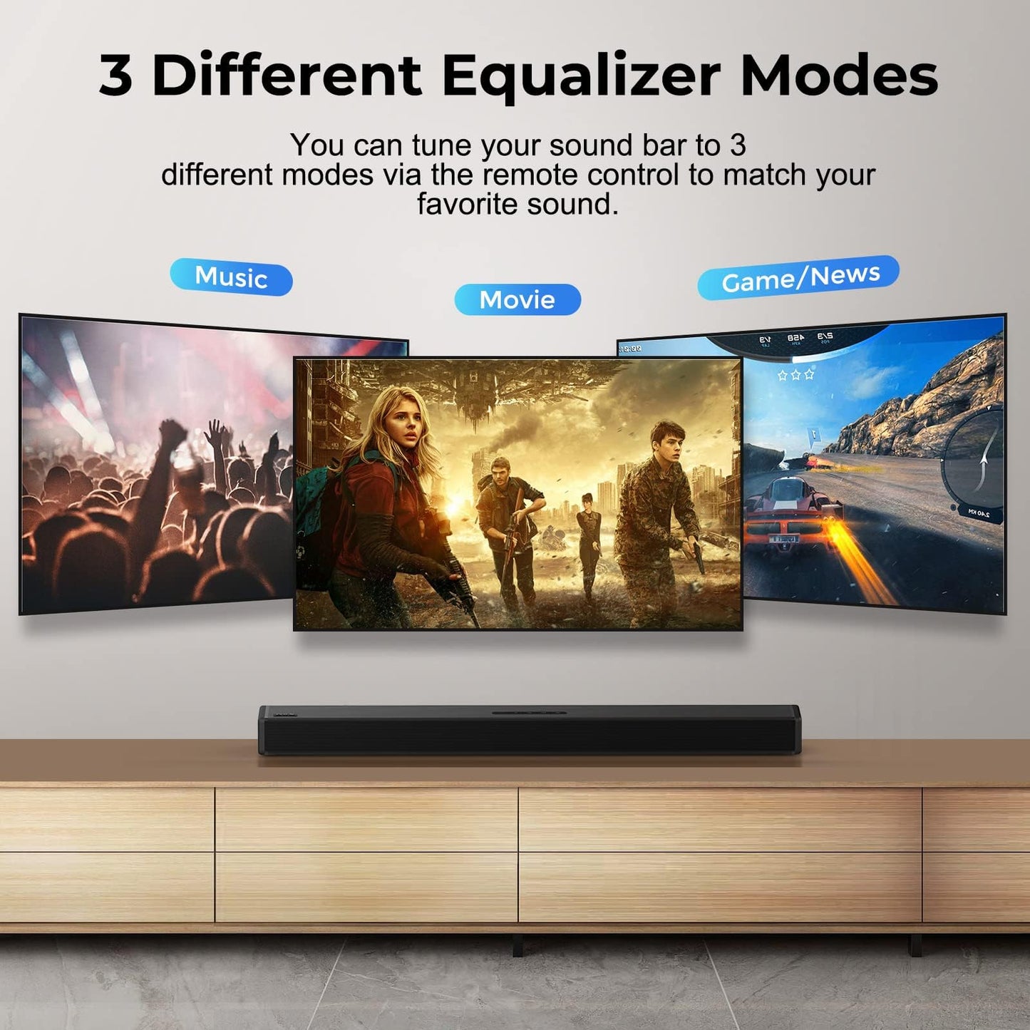 OXS S3 Sound Bars for TV, Home Theater Audio with Dynamic Bass, 3D Surround Sound System TV Sound Bar, TV Speakers, Bluetooth 5.0/Aux/Optical/Coaxial