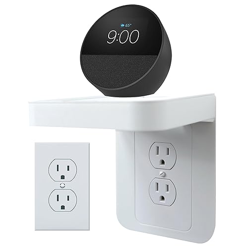 BELIEFLUO Outlet Shelf Holder Fit for Duplex Receptacle, Bathroom Decor,Cable Management,A Space Saving Solution, Homepod Mini Google Home/Echo/Smart