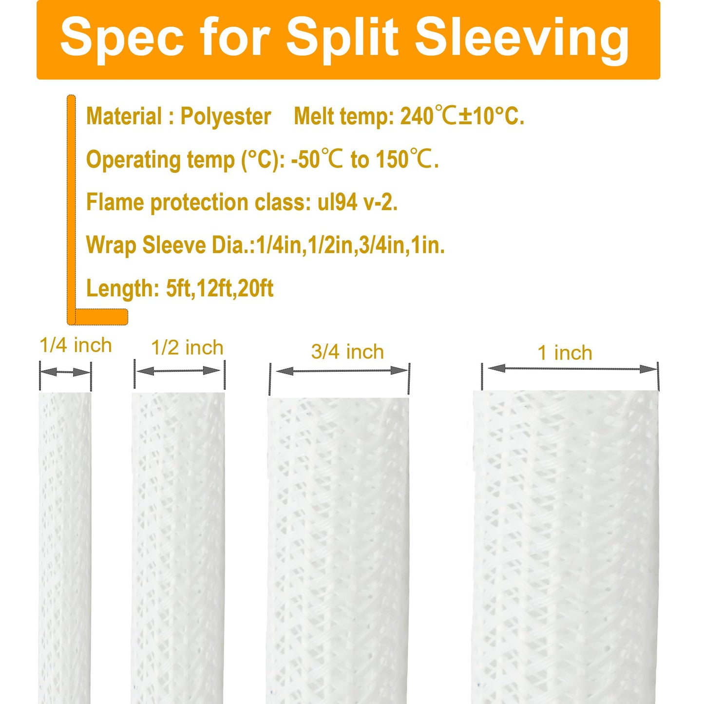 MyyYiTar 12ft Cable Management Sleeve(1/2" Dia.),Self-Wrapping Cord Cover,Braided Mesh Split Loom Tubing Hider for Desk/Wall/Floor Electronics