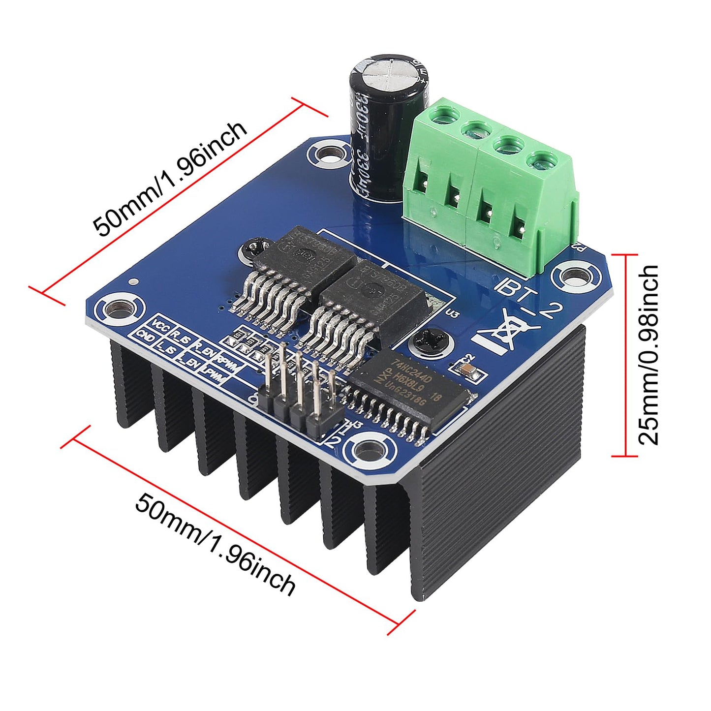 2PCS BTS7960 43A H-Bridge Double High Power Motor Driver Module/DIY Smart Car Current Diagnostic