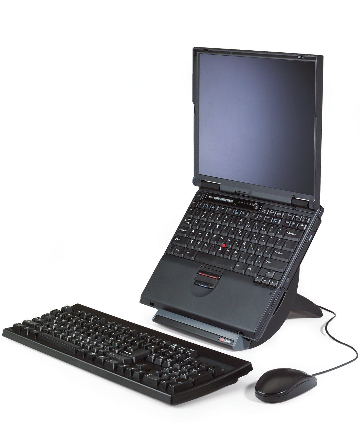 Vertical Notebook Computer Riser, Cable Management, 9x12x6 1/2 - 9 1/2, Black
