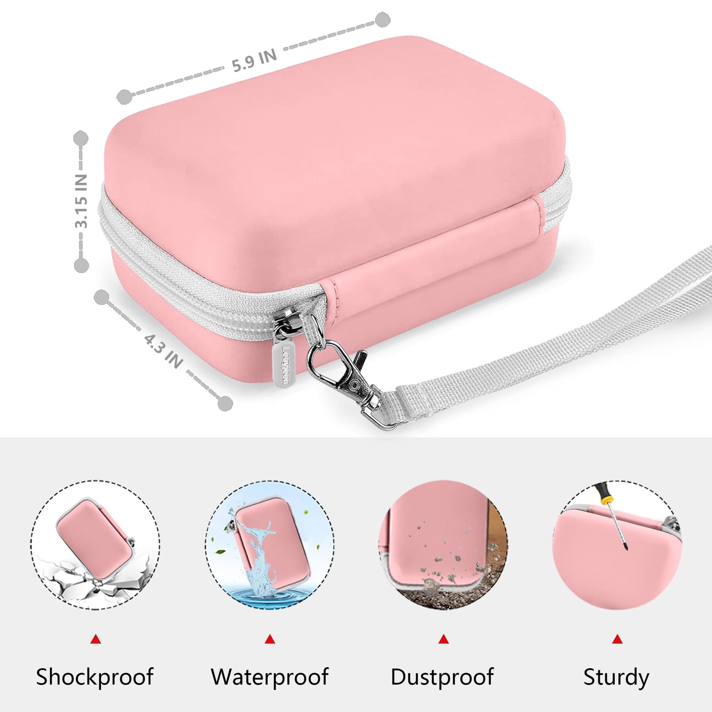 Leayjeen Hard Travel Case for Kodak Printomatic/Step/Smile Instant Camera,Portable EVA Storage Bag with Shoulder Strap&Mesh Pocket,Shockproof