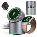 MOYiEAKAN 3 in 1 Auto Rotation Wireless Charging Station for Apple Devices, Mag-Safe Wireless Charging Stand, Qi2 15W Charging Station for iPhone 16