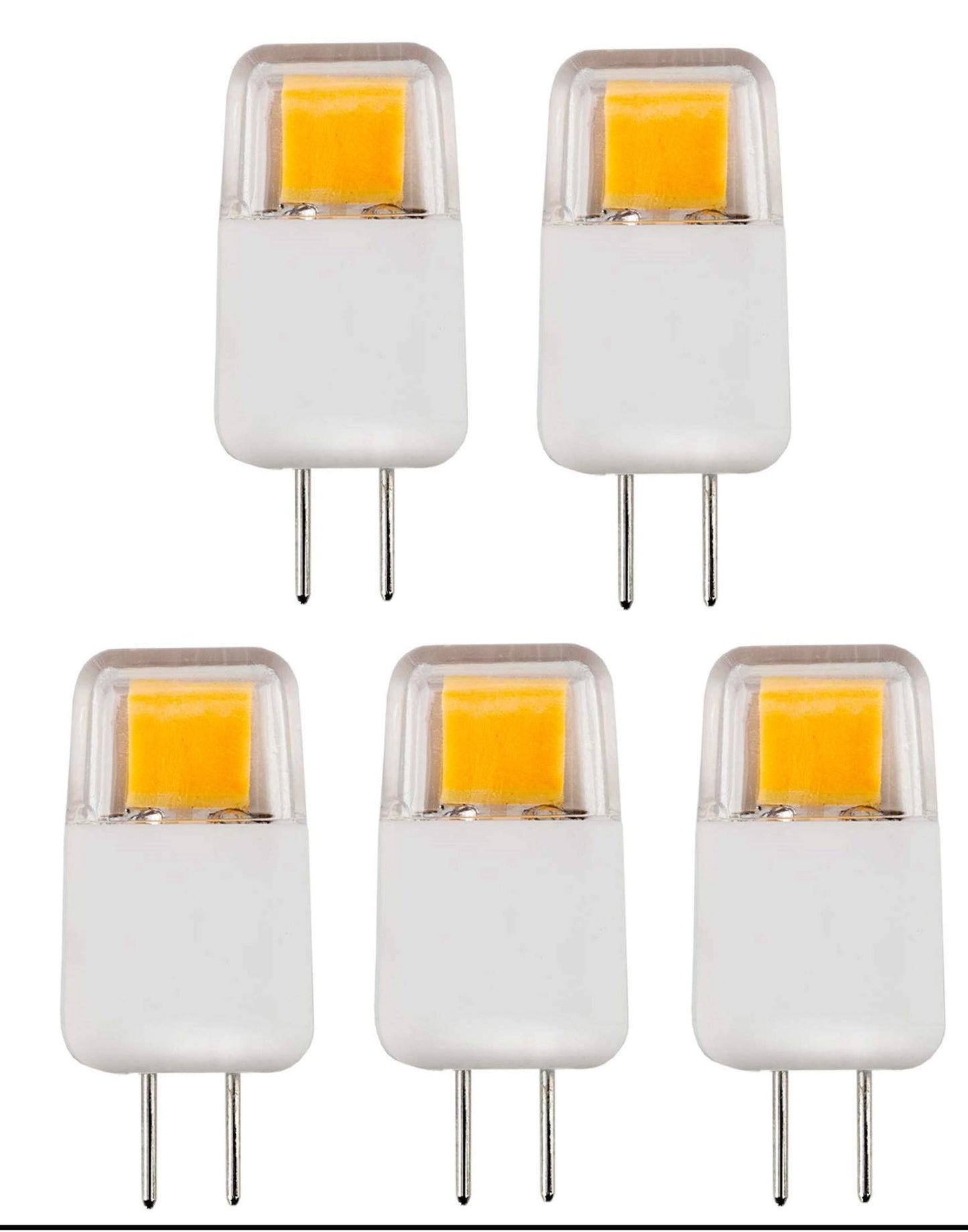 CBconcept UL Listed, G8 LED Light Bulb, 5 Pack, Warm White 3000K, Epistar COB 1.7 Watt, 220 Lumen, NOT Dimmable, 360 degreeBeam Angle, 20W Equivalent