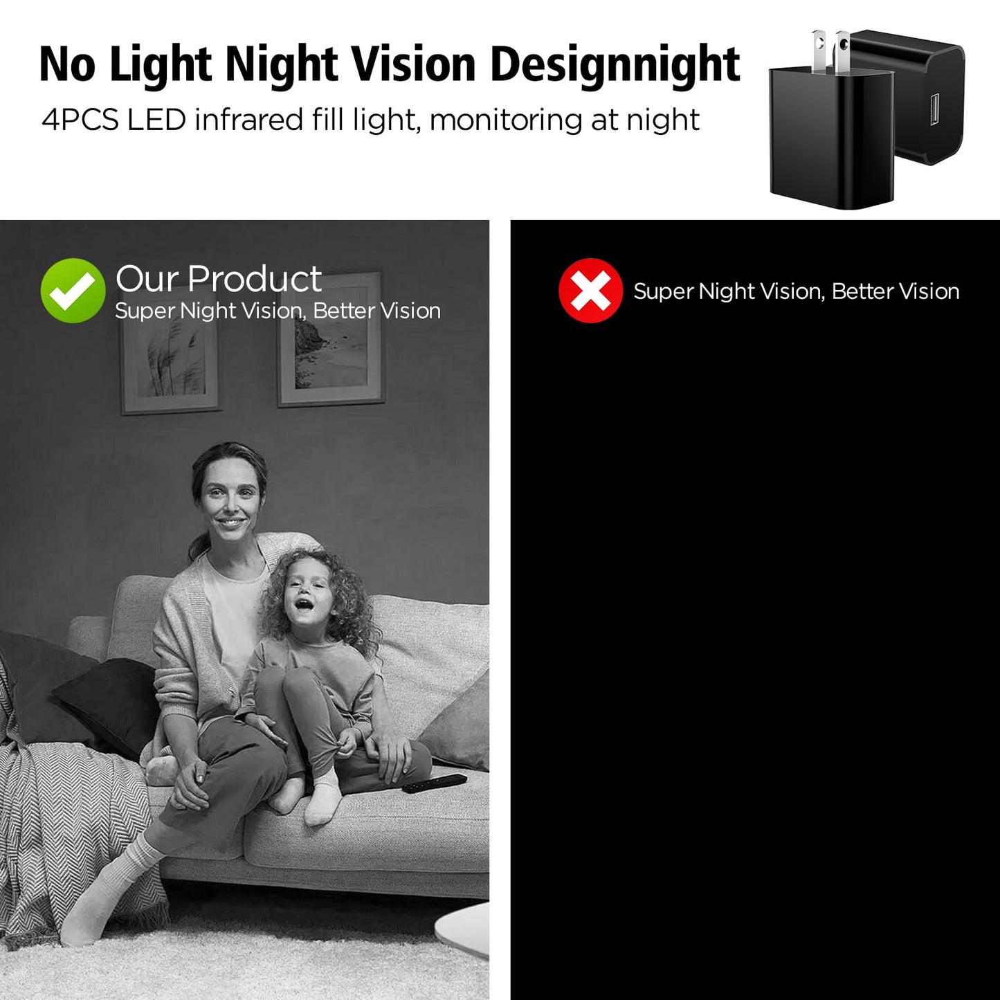 TAOZHI Mini Camera1080P Nanny Camera Small Security Camera with Night Vision and Motion Detection for Indoor and Home, No WiFi (64G)