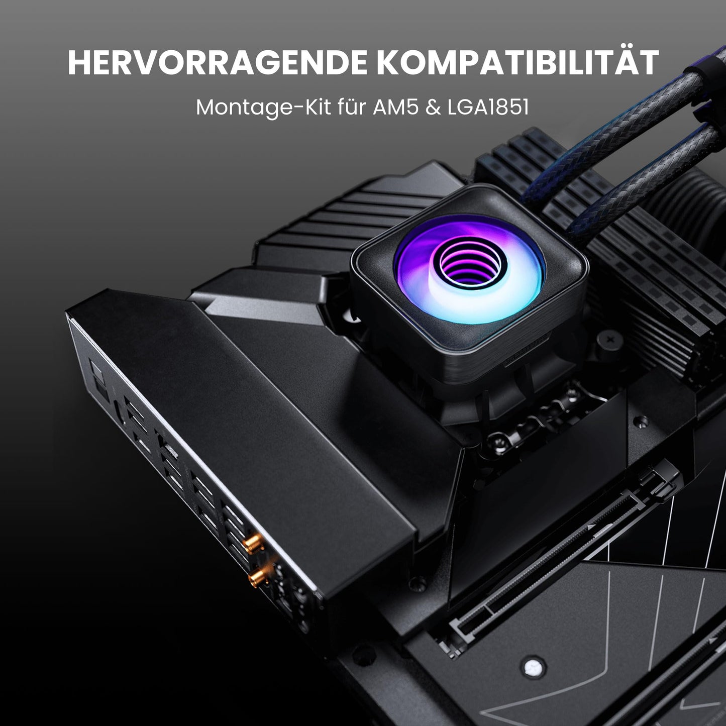 Phanteks Glacier One 420D30 X2 AIO Liquid CPU Cooler, Evolv X2 Aluminum Cap Design, 3X Performance D30-140 D-RGB Fans, for Intel LGA 1851, 1700, 1200