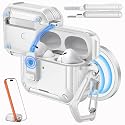 MoKo for AirPods Pro 2 Case with Lock - Compatible with MagSafe, Phone Stand & Auto Pop-up for AirPods Pro 2nd/1st Generation Case, Military-Grade