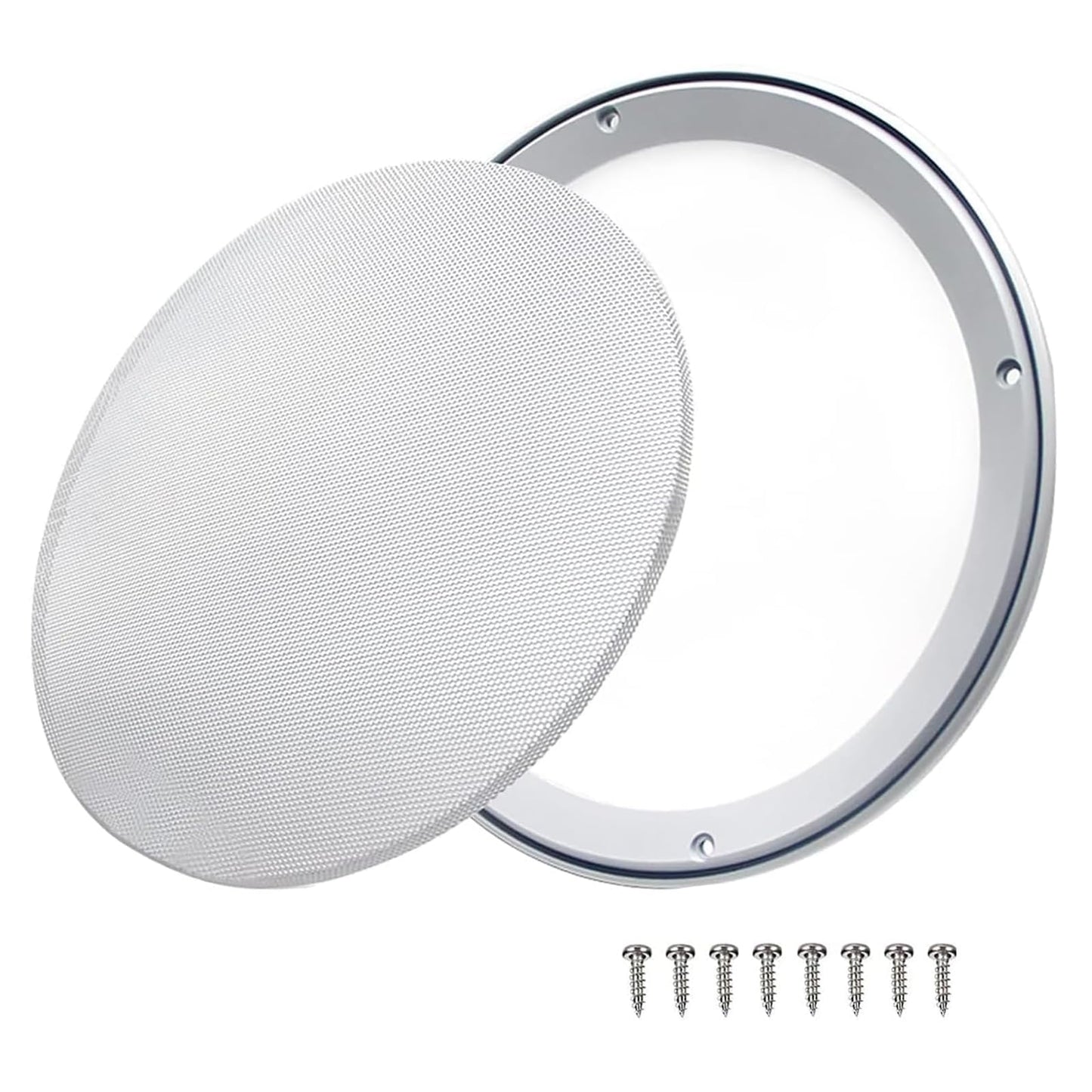 SYCZIOHU 2-Pack 8 Inch Round Ceiling Speaker Grilles White Decorative Mesh Cover with Screws for Home Speaker Protector Decorative Cover