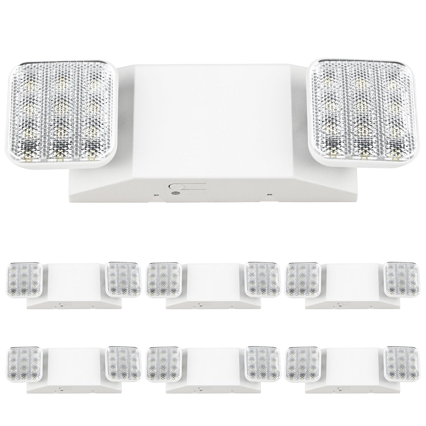 Sunco 6 Pack LED Emergency Lights for Business, Commercial Lighting, Power Outages, Offices, with Backup Battery (90 Minutes), Wall Mount, Hard Wired