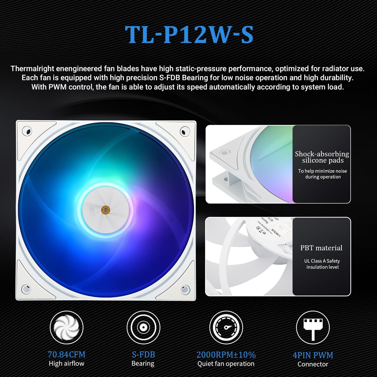 Thermalright FW 240 White ARGB-240mm AIO CPU Liquid Cooler,IPS LCD Screen with 320 * 240 Resolution,for AM4/AM5,Intel LGA1700/1851,”2.4 inch”Screen