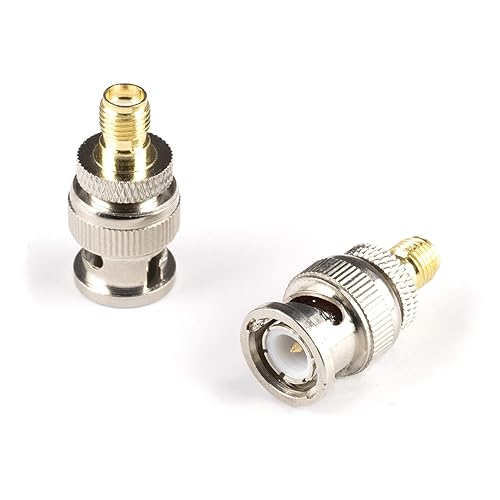 THE CIMPLE CO Gold SMA Female to BNC Male Adapter - Male to Female Coaxial (RF) Connector - Compatible with RF, SDI, HD-SDI, CCTV, Camera (4 Pack)