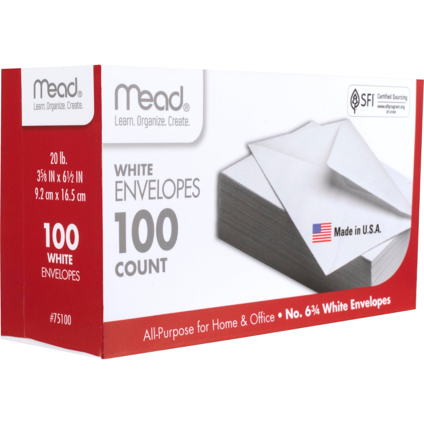 Mead 100PK #6 White Envelope (75100), 6 3/4 inch