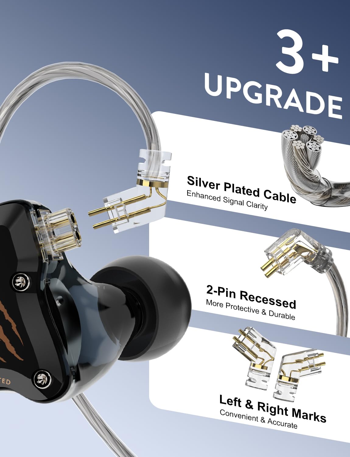 Rythflo in Ear Monitors Headphones, HiFi Wired Earbuds with Noise Isolating, Type-C with Microphone Earphone, IEM Headset with Detachable Recessed…