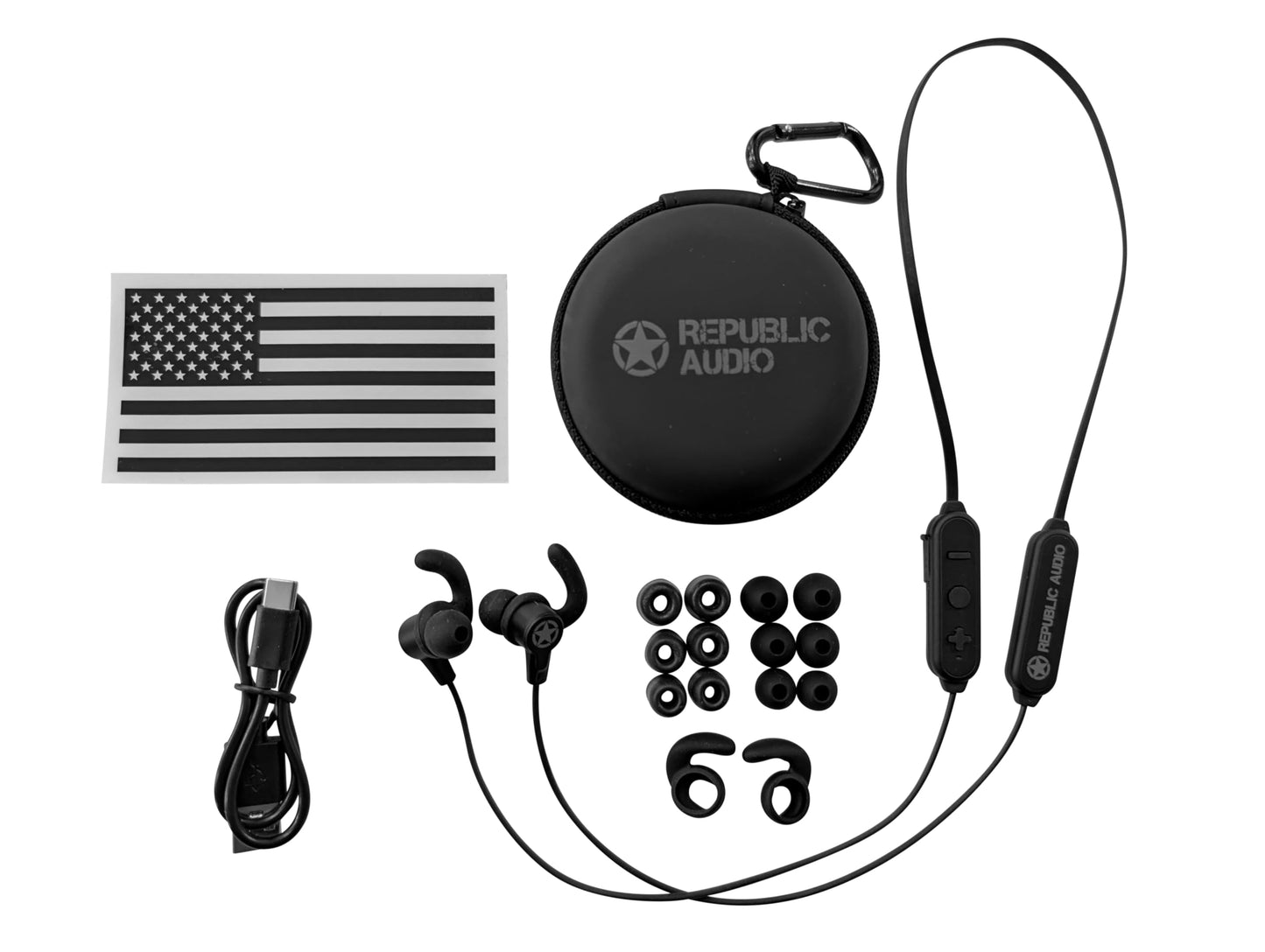 Republic Audio Echo-Alpha-1 | 24hr Battery Life | Lightweight | Neckband Bluetooth Earbuds (Black) | an American Brand Built to Handle More reps, More