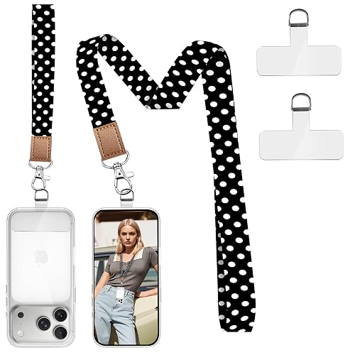 ZSYTZL 2 Pack Phone Lanyard with 2 Tether Tab, Cute Neck Wrist Straps for Phone Wallet ID Badge Keychain, Compatible with Most Smartphones