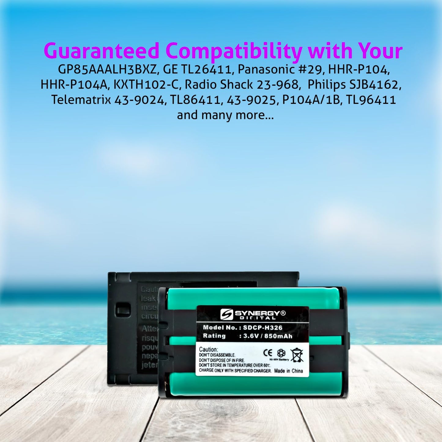 1 X Empire Cordless Phone Battery 3.6 Volt, Ni-MH 850mAh - Replacement For PANASONIC HHR-P104