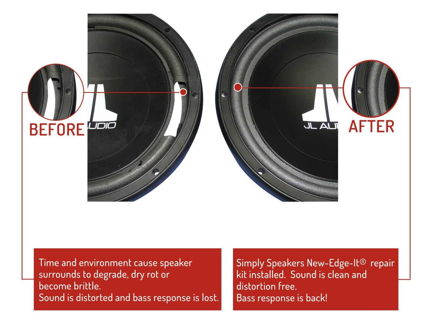 JL Audio 12 Inch Foam Speaker Repair Kit FSK-12JL (Pair)