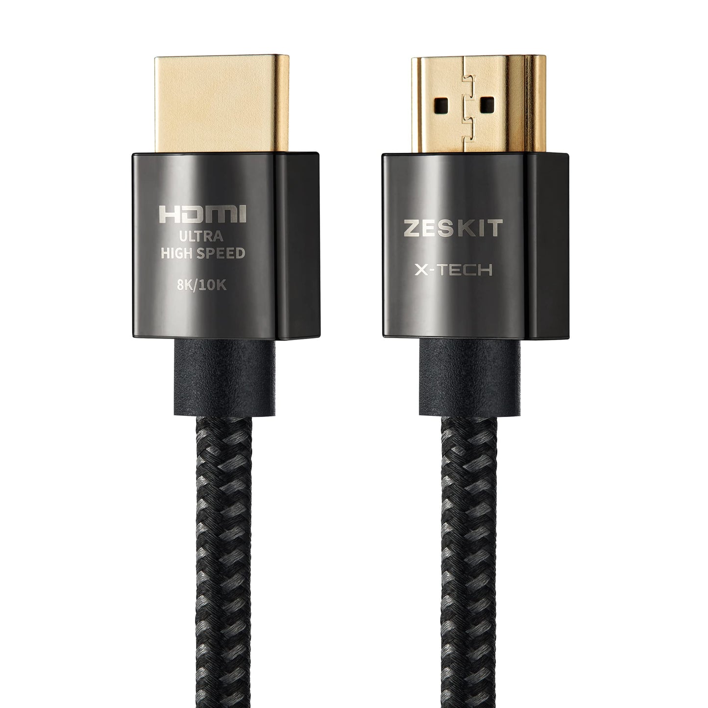 Zeskit X-Tech 48Gbps Ultra High Speed HDMI Cable 6.5ft, 8K60 4K120 144Hz eARC HDR HDCP 2.2 2.3 Compatible with Dolby Vision Apple TV 4K Roku Sony LG