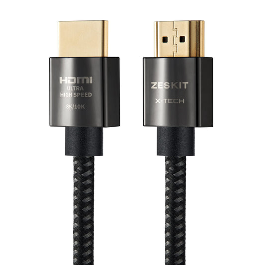 Zeskit X-Tech 48Gbps Ultra High Speed HDMI Cable 6.5ft, 8K60 4K120 144Hz eARC HDR HDCP 2.2 2.3 Compatible with Dolby Vision Apple TV 4K Roku Sony LG