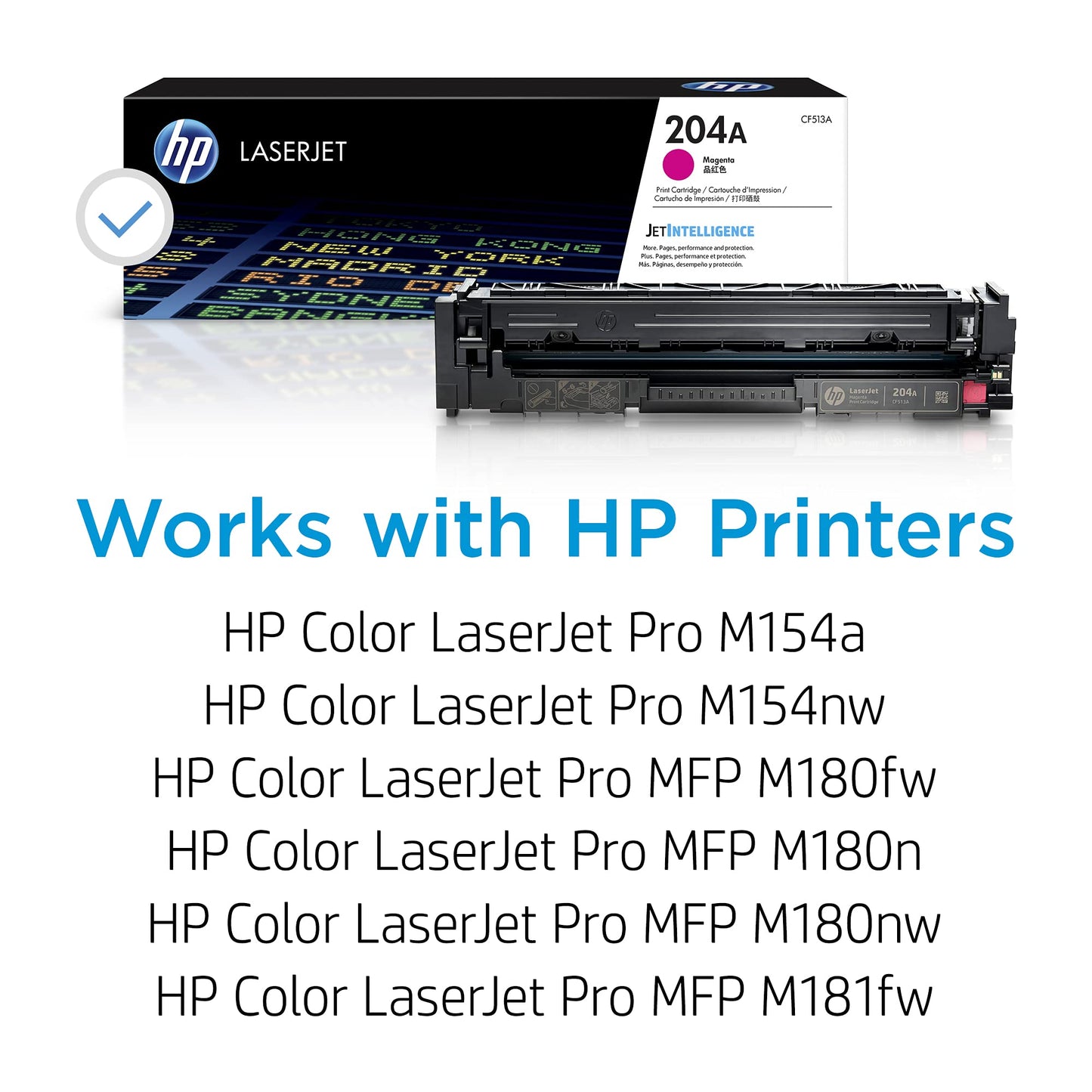 HP 204A Magenta Toner Cartridge | Works Color LaserJet Pro M154 Series, Color LaserJet Pro MFP M180, M181 Series | CF513A
