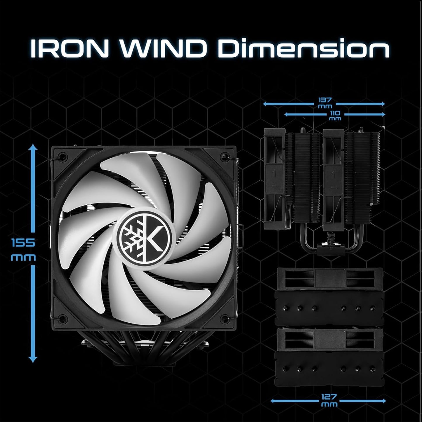 MICRO CENTER CPU Air Coolor Combo - AMD Ryzen 5 7600X CPU Processor with KINGCOOL Iron Wind 120mm ARGB CPU Air Cooler
