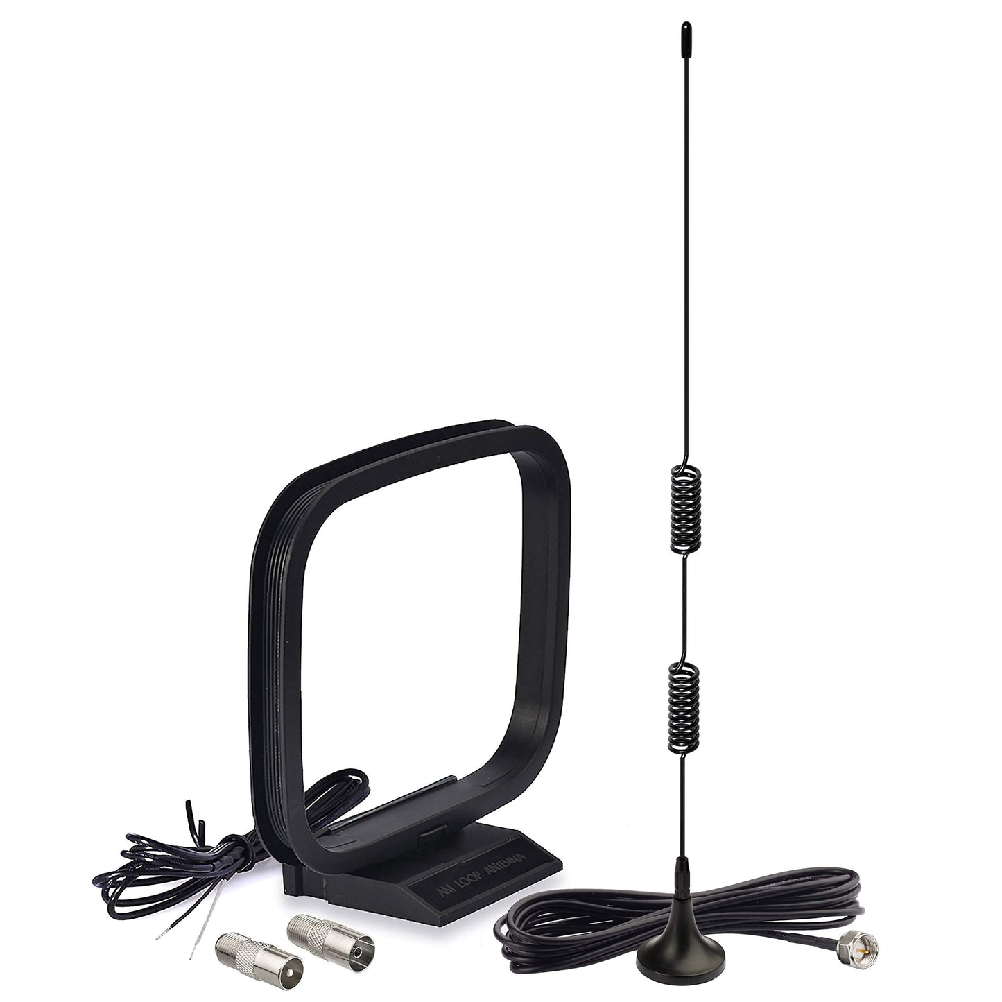 Bingfu Magnetic Base FM Radio Antenna and AM Loop Antenna for Pioneer Onkyo Yamaha Marantz Indoor Digital HD Radio FM Bluetooth Home Stereo Receiver