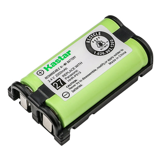 Kastar HHR-P513 Battery, Type 27, NI-MH Rechargeable Cordless Telephone Battery 2.4V 2000mAh, Replacement for Panasonic HHR-P513 HHR-P513A HHR-P513A1B