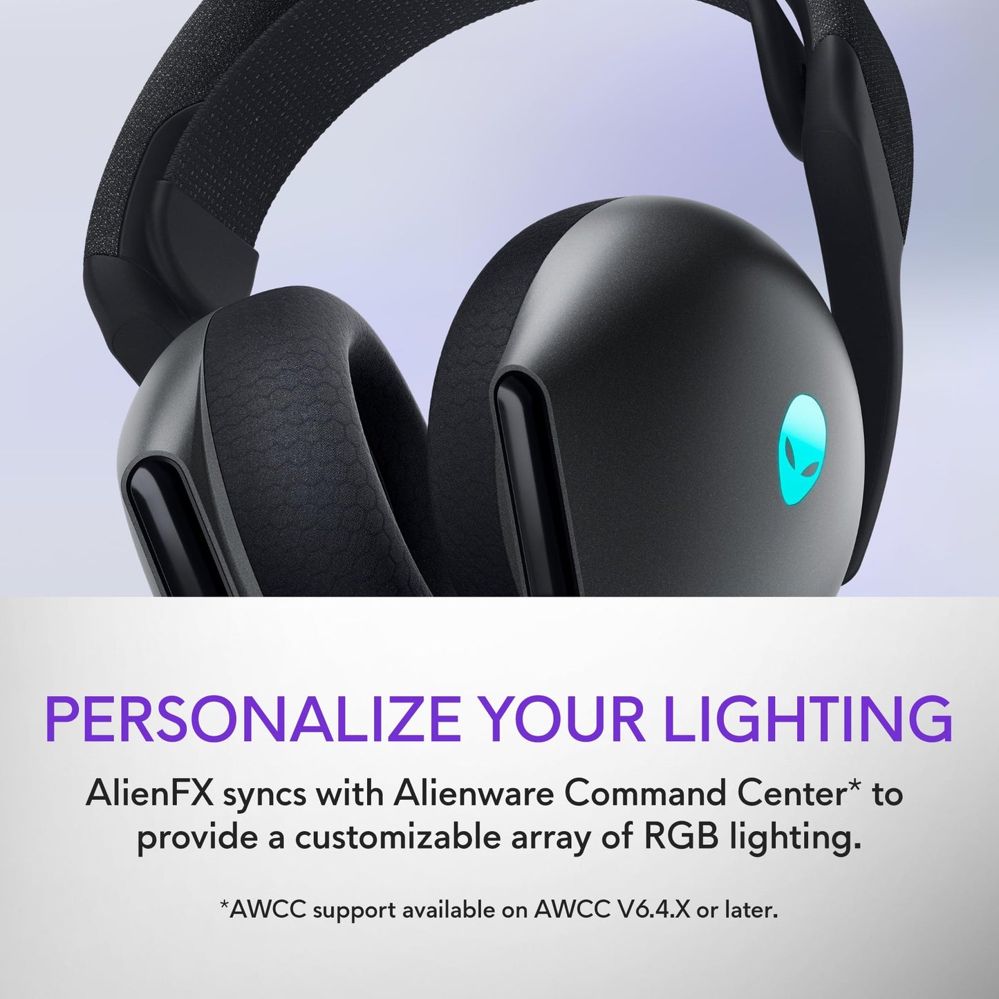 Alienware Tri-Mode Wireless Gaming Headset AW725H - Wired/Wireless, Bluetooth 5.3, Audio Output - 20 Hz, Mini-Phone (3.5mm), Battery Talk Time Up…