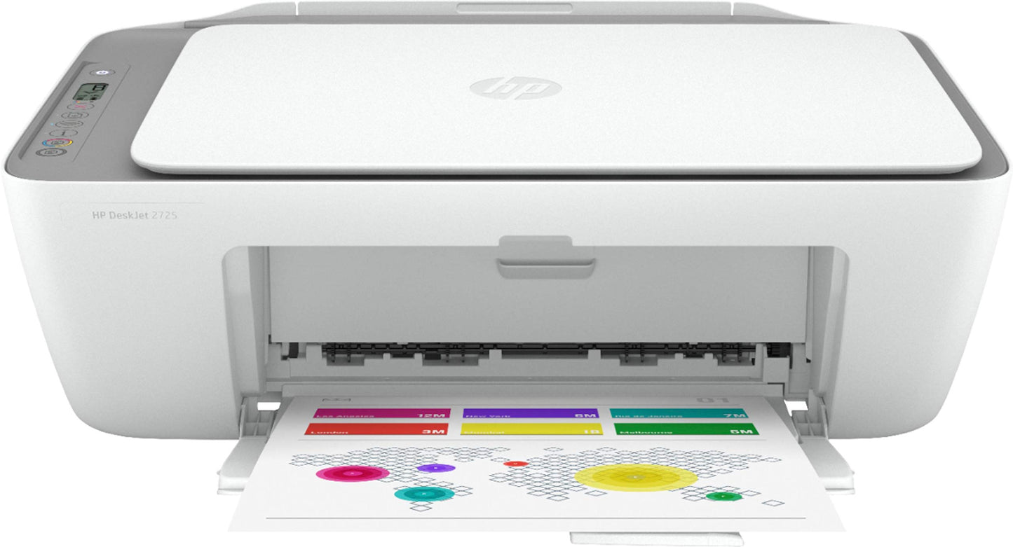 HP - DeskJet 2725 Wireless All-in-One Instant Ink Ready Inkjet Printer - White