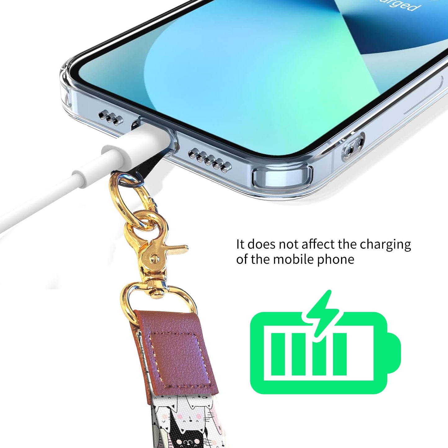BeauBeast Cell Phone Lanyard Adjustable Crossbody Strap, Cute Universal Phone Neck Wristlet Wrist Strap Patch for Keys Case Accessories Cute Colorful