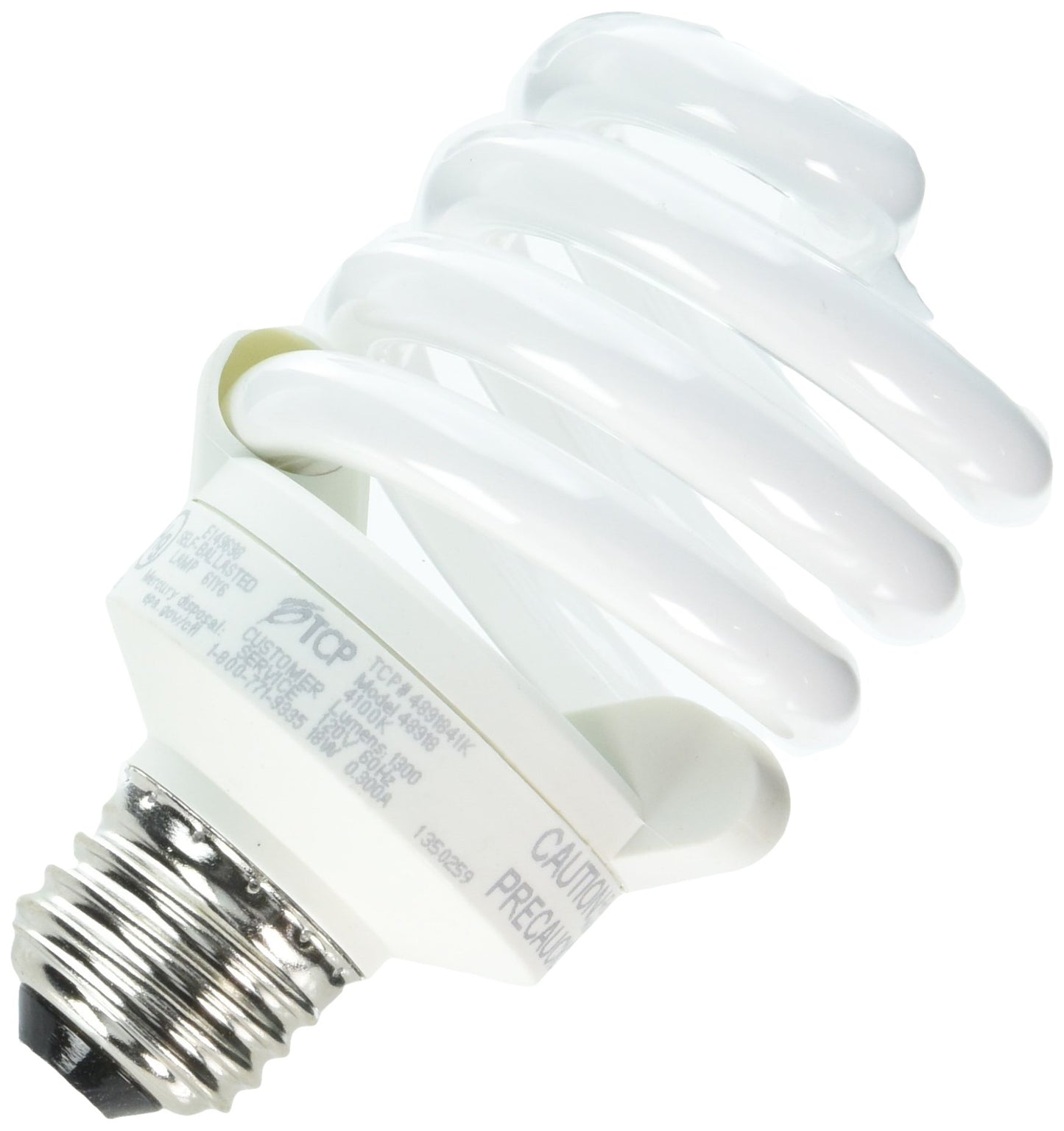 TCP 4891841k CFL Pro A - Lamp - 75 Watt Equivalent (18W) Cool White (4100K) Full Spring Lamp Light Bulb