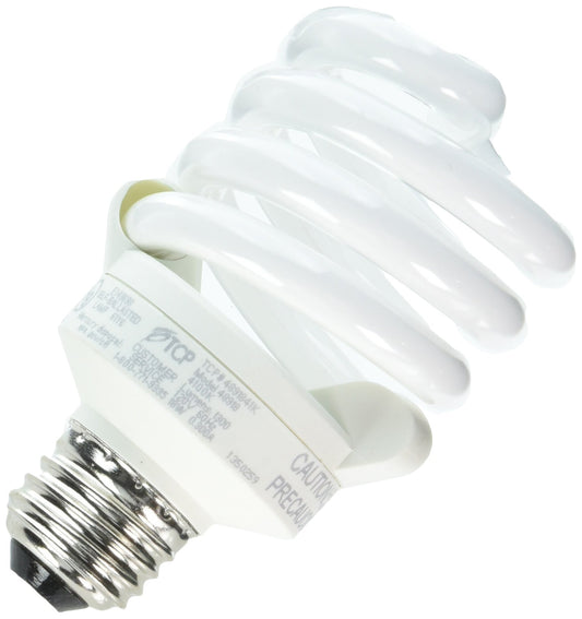 TCP 4891841k CFL Pro A - Lamp - 75 Watt Equivalent (18W) Cool White (4100K) Full Spring Lamp Light Bulb