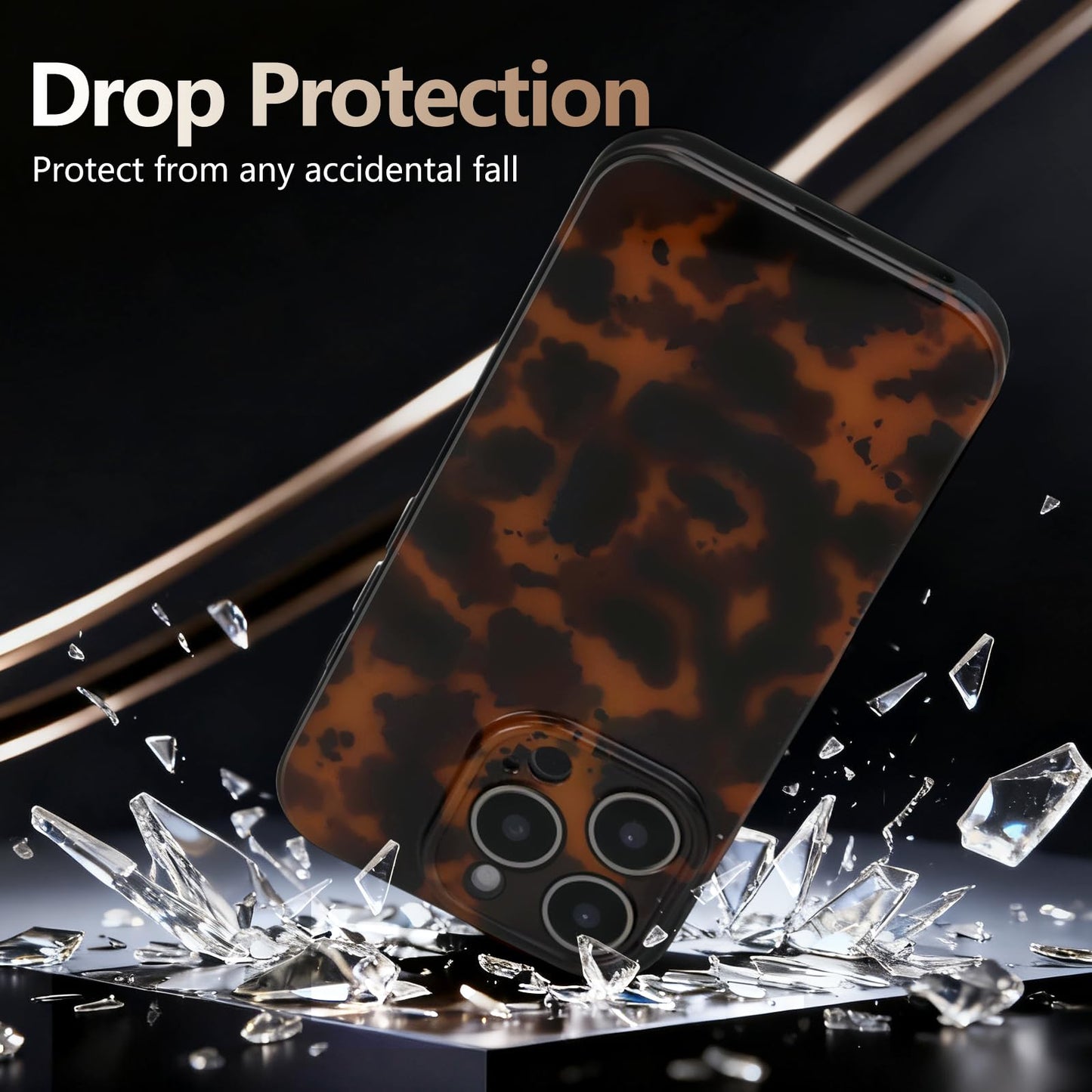 MYY Cute Phone Case for iPhone 14 Pro Max Case Amber Leopard Full Camera Protective Slim Shockproof Aesthetic - Brown Leopard