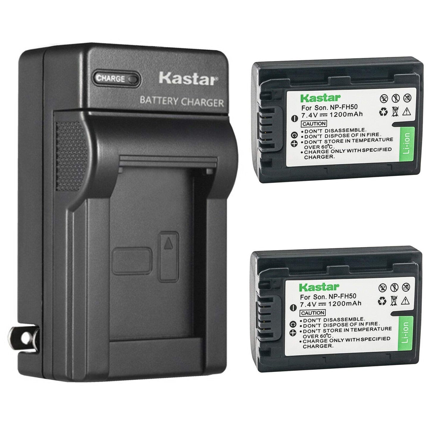 Kastar 2-Pack Battery and AC Wall Charger Replacement for Sony DCR-SX60, HDR-CX100, HDR-CX105, HDR-CX106, HDR-CX11, HDR-CX12, HDR-CX500, HDR-CX505