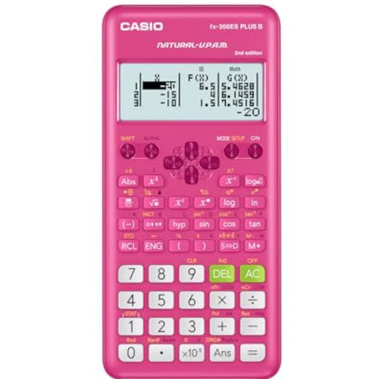 Casio fx-300ES Plus 2nd Edition Scientific Calculator, 262 Functions, Natural Textbook Display, Pink