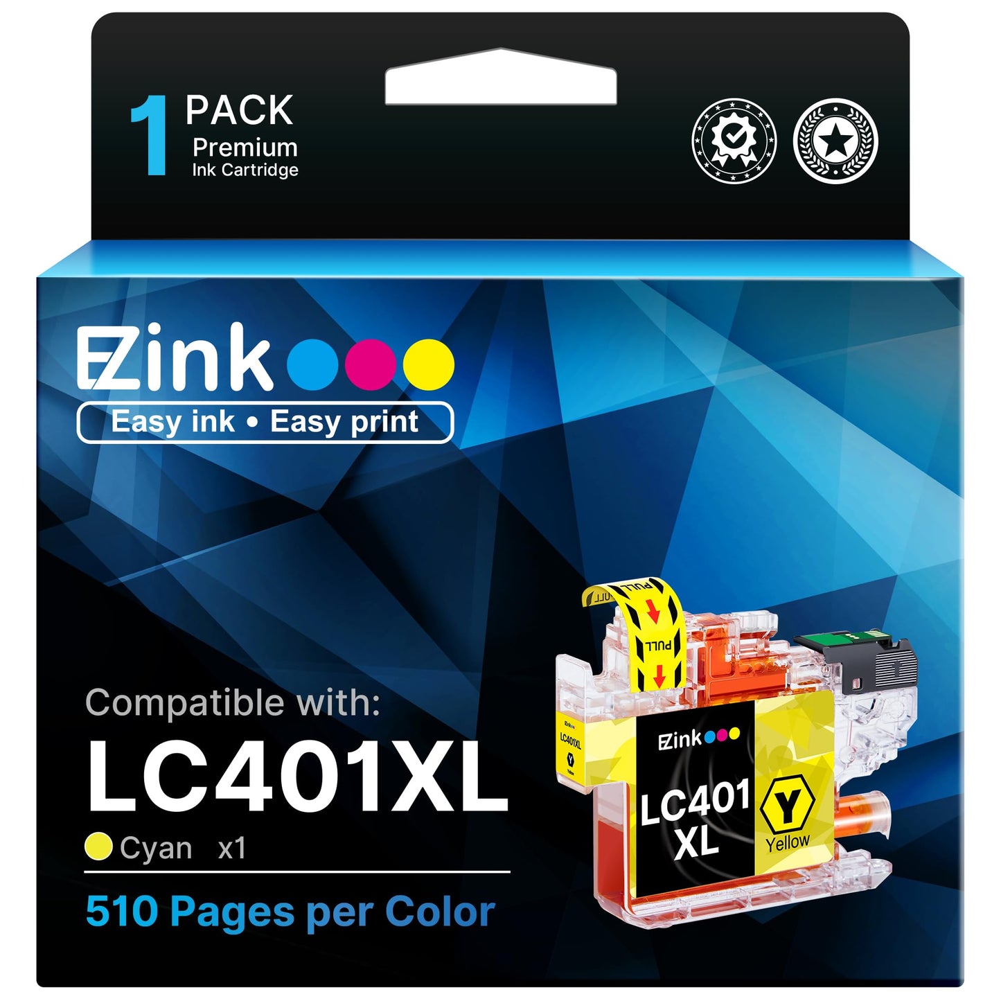 E-Z Ink Compatible Ink Cartridge Replacement for Brother LC401XL LC401 to use with MFC-J1010DW MFC-J1170DW MFC-J1012DW MFC-J1800DW MFC J1010DW Printer