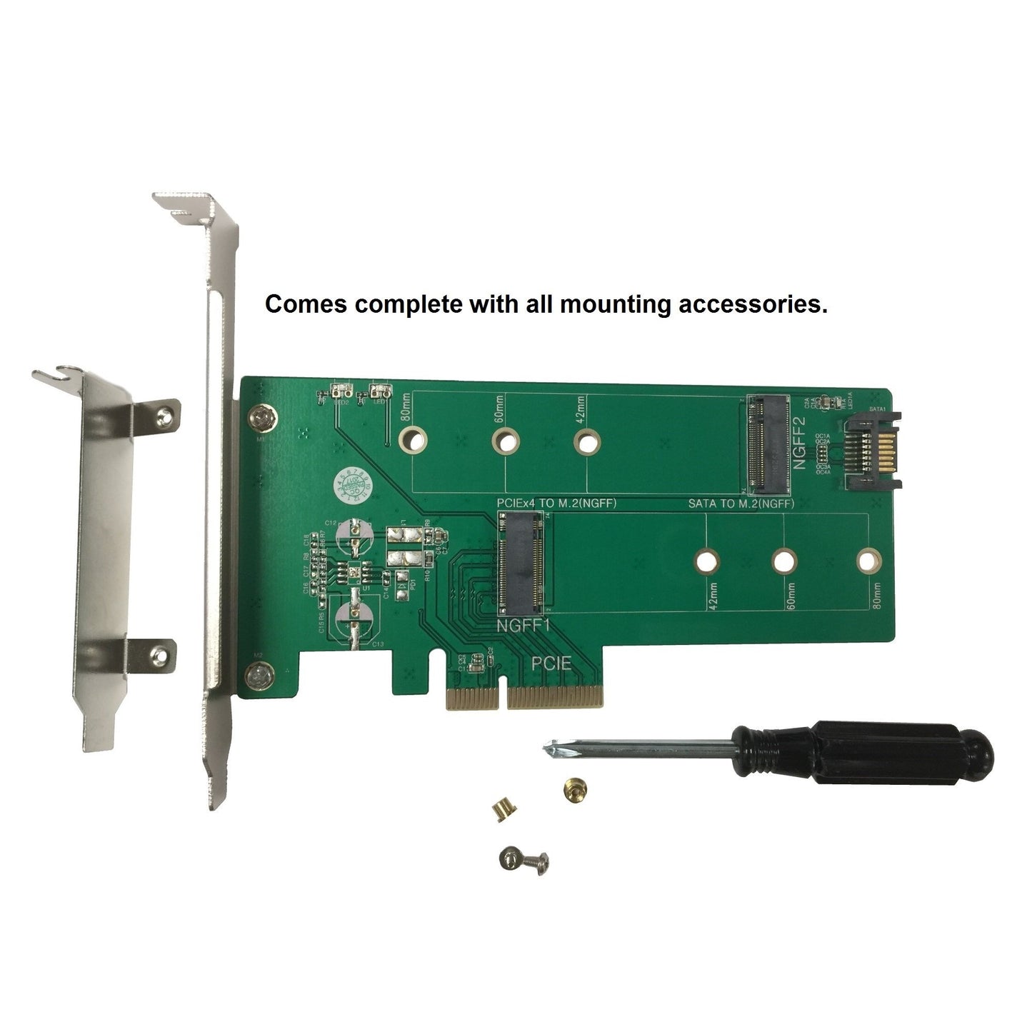 Vantec M.2 NVMe + M.2 SATA SSD PCIe x4 Adapter (UGT-M2PC200), Green