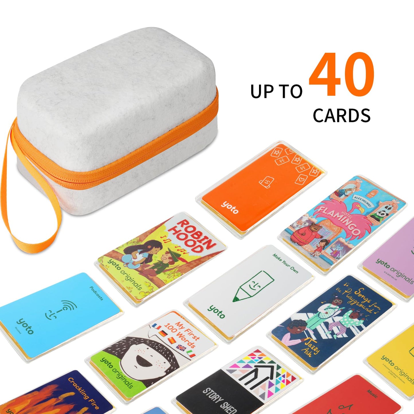 Travel Case for Yoto Mini (2024 Edition), Hard Carrying Case with Odor-Free Felt Fabric for Children, Accessories kids Audio Music player, Up To 40