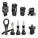HSU All Aluminum Alloy Basic Adapter Grab Bag for GoPro, Including 1/4 inch 20 Tripod Mount, Rotation Camera Mount, Adjust Arm, Thumbscrew