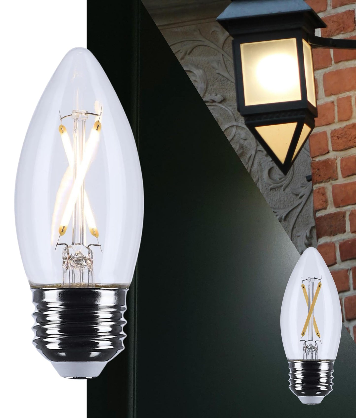 Satco 5.5W B11 LED Light Bulb 3000K Soft White 500 Lumens Clear Finish 300 Degree Beam E26 Medium Base 92 CRI Dimmable Wet Rated IP65 Enclosed Fixture