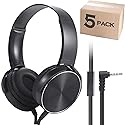 Yoley Kids Bulk Headphones with Microphone 5 Pack for School Boys Girls,Kids Online Learning Headset with Mic Stereo Sound,3.5mm Audio Jack…