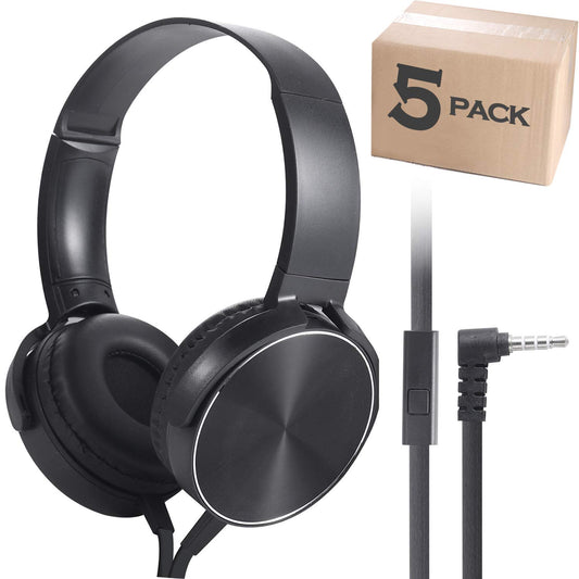 Yoley Kids Bulk Headphones with Microphone 5 Pack for School Boys Girls,Kids Online Learning Headset with Mic Stereo Sound,3.5mm Audio Jack…