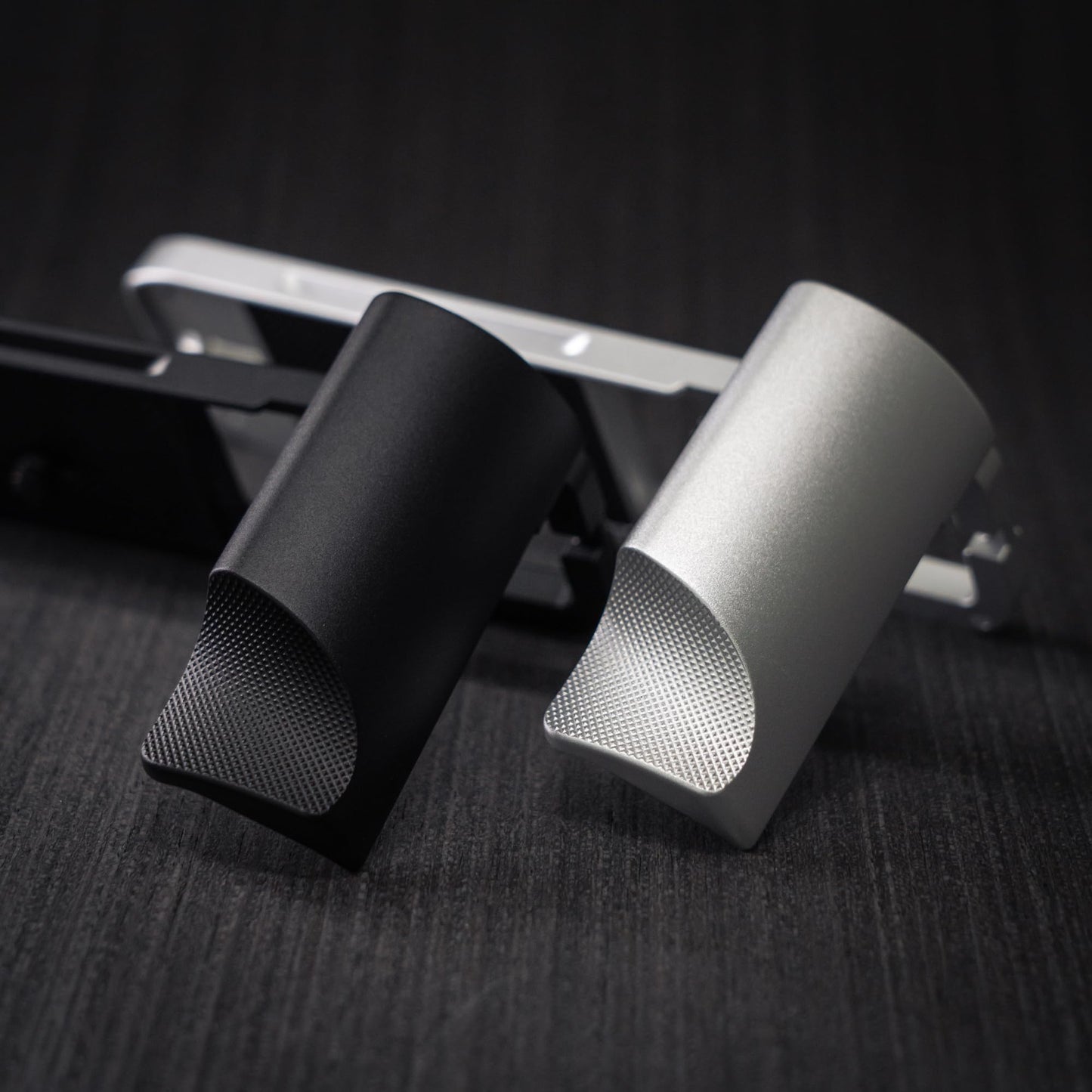 Handmade Wood Hand Grip L Plate Alloy Base for Fu ji Film GFX100RF Camera Holder (Black Grip + Black Base)