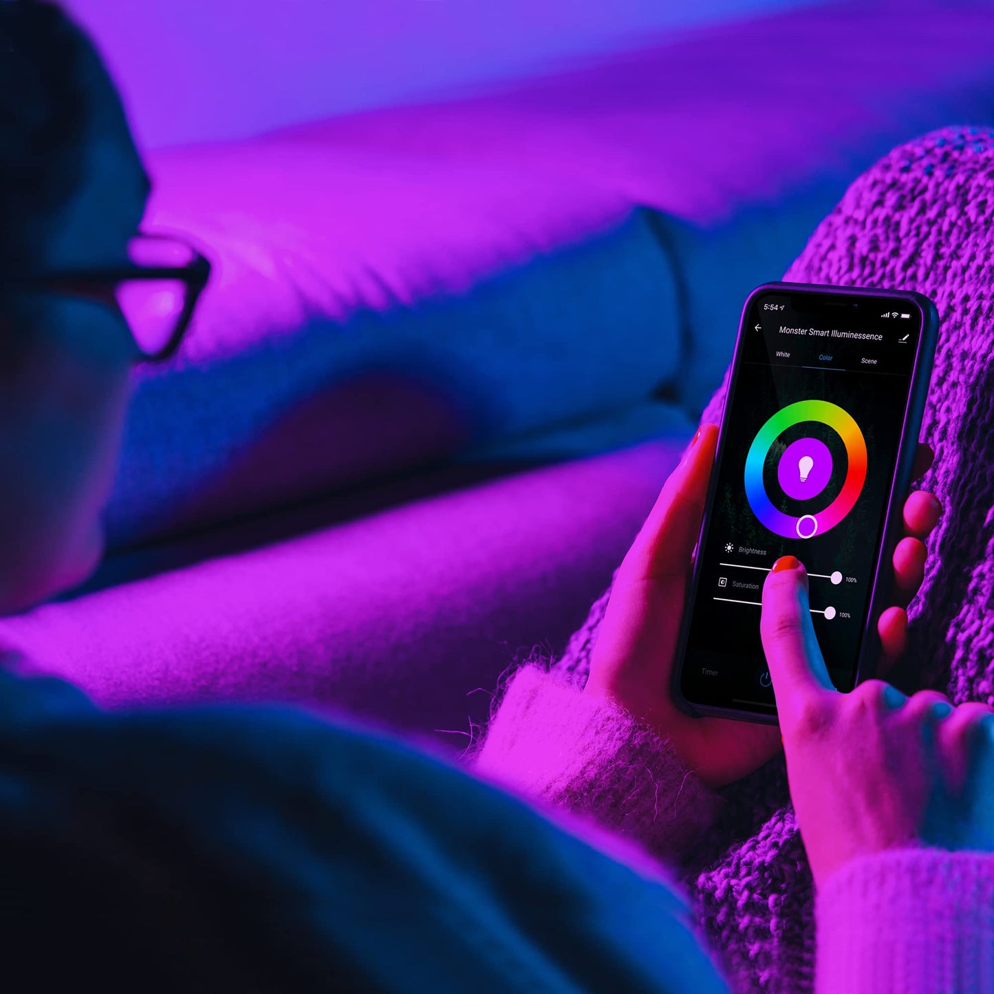 Monster Multi-Color and Warm-White LED Light Bulb, 16,000,000 Lighting Possibilities, Customizable with App, Compatible with Alexa/Siri/Google