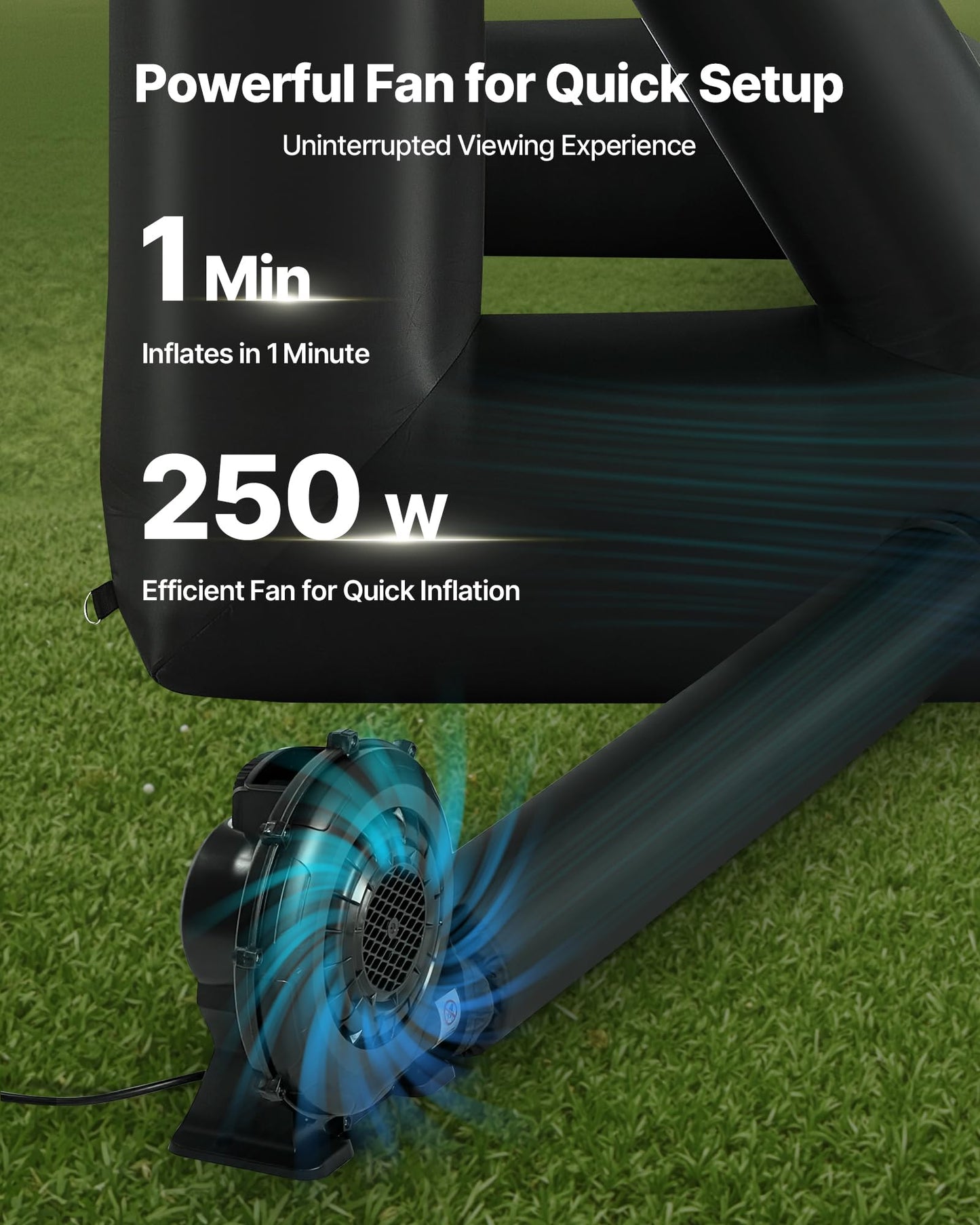 VEVOR 16FT Inflatable Projector Screen, Inflatable Movie Screen Outdoor with 250W Air Blower Projector Screen Oxford Fabric Material Blow Up Screen