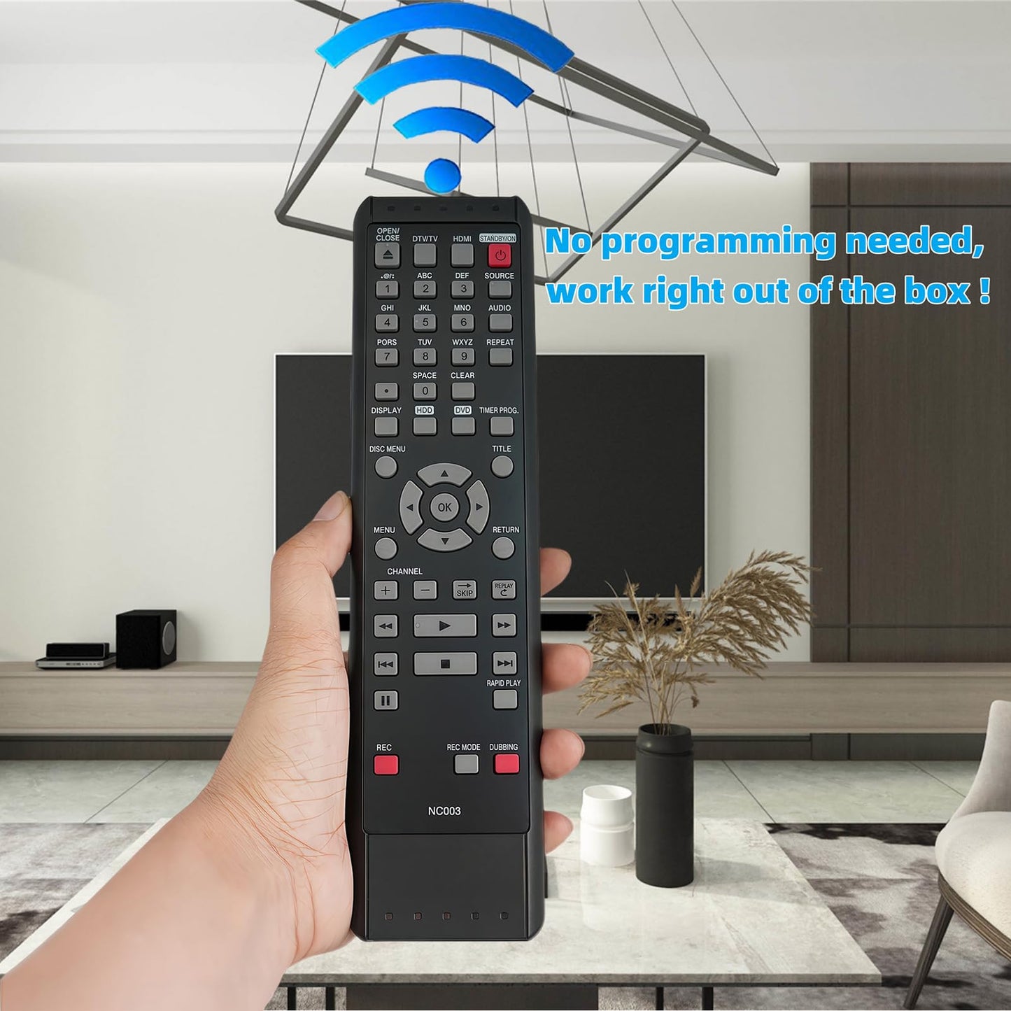 Replacement Remote Control NC003UD NC003 for Magnavox HDD DVD Recorder MDR535H/F7 MDR557H MDR515H MDR515H/F7 MDR557H/F7 MDR533H MDR537H/F7 MDR533H/F7